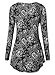 BAISHENGGT Women's Long Sleeve Loose Flared Tunic Top XXL Black Paisley