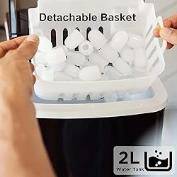 Silonn Countertop Ice Maker, 9 Ice Cubes in 6
