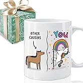 Puouoonyi Funny Other Cousins & You Unicorn Coffee Mug Gifts, Cousins Gifts for Cousin Birthday Christmas Gift for Women Men Family Mug 11oz