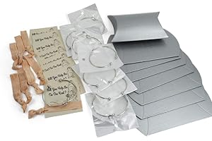 Bridesmaid Gifts 7 Silver Knot Bracelet, Hair Ties, 2 Sides Proposal Card & Gift Box. Ask Bridal Party With Beautiful Present