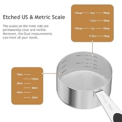 2PCS 1/3CUP(79ml) Dog Cat Food Scoop, Stainless