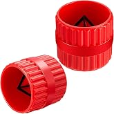 Pipe &amp; Tube Deburring Reamer, Inner-Outer Chamfer Tool, Red | 2-Pack, for PVC/PPR/Copper/Brass/Aluminum, 3/16" to 1-1/4", Tubing Chamfer, Durable, Easy Deburring