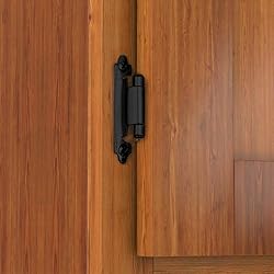 12 PCS Black Cabinet Door Hinges, 1/2" Overlay