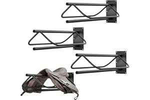 BBTEQEKN 4 Pcs Saddle Rack, Wall Mount Saddle Stand, Heavy Duty Saddle Stand, Saddle Pad Rack for English Western Saddles, Black