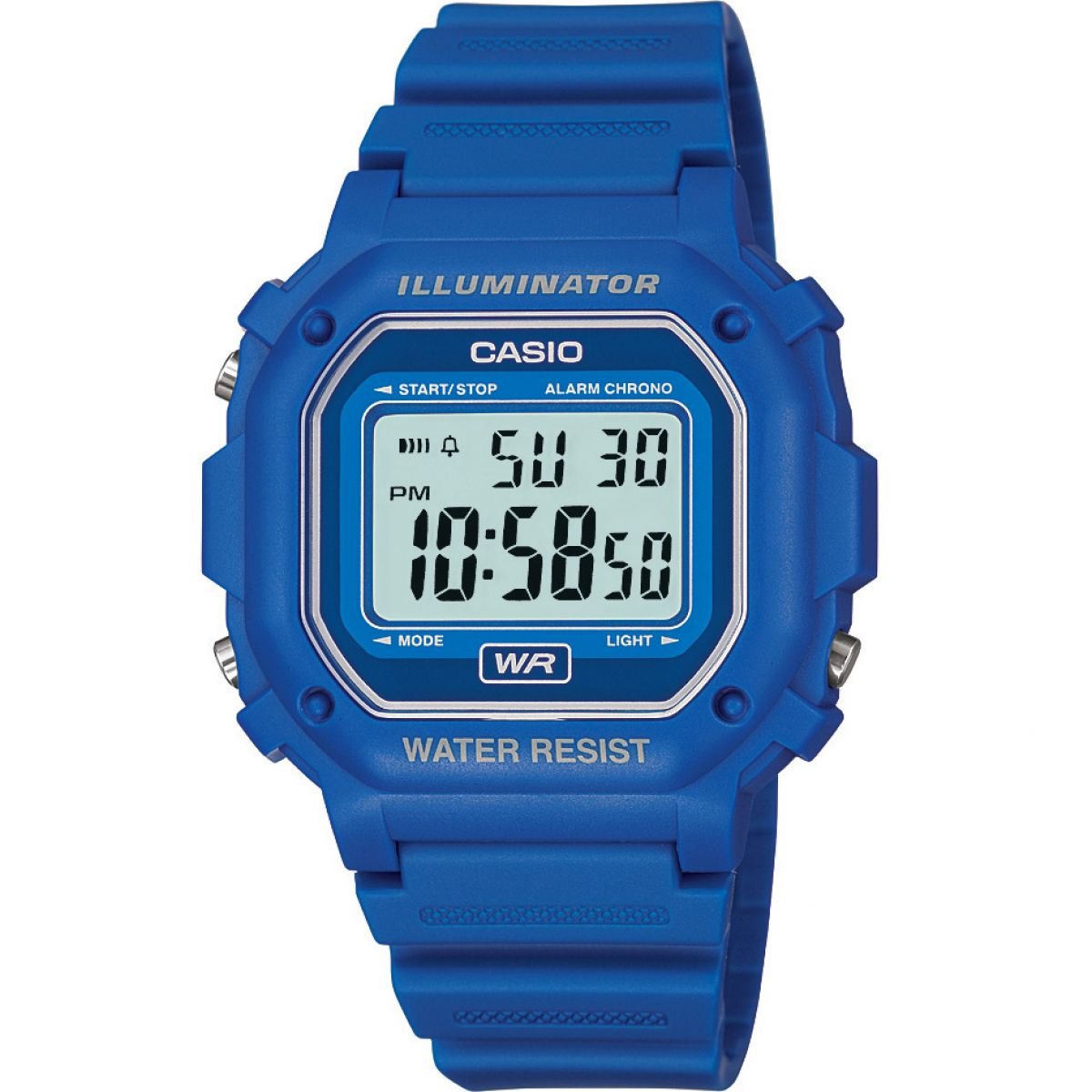 Casio Unisex 42.00mm Quartz Watch with LCD Digital dial and Blue Plastic/Resin Strap Strap F-108WH-2AEF