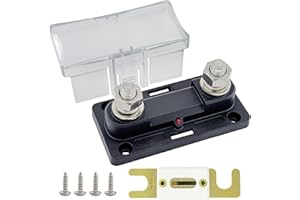 35-500 Amp ANL Fuse Holder, Ampper DC 12-32V in-Line ANL Fuse Block Kit W/ M10 (3/8") Studs, Illuminated Indicator, Insulatin