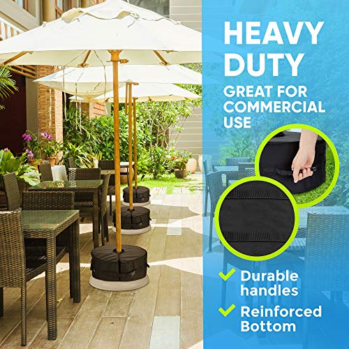 Rhino Round Umbrella Base Weight with Side Slot Opening, 18" ~ Fits Any Offset, Cantilever & Any Outdoor Patio Umbrella Stand ~ Easy Set up (Black) - Thumbnail 5