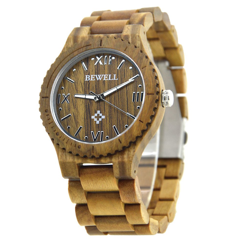 Men's wooden watch made of lightweight retro natural wood，handmade