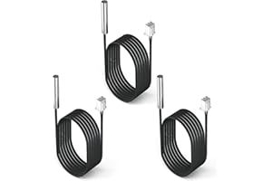 DROK 10K Temperature Sensor Probe 3pcs, 1 Meter Waterproof Temp Sensor Probe, Stainless Steel 3950 NTC Temp Sensor Probe, Digital Temperature Transmitter Extension Cable