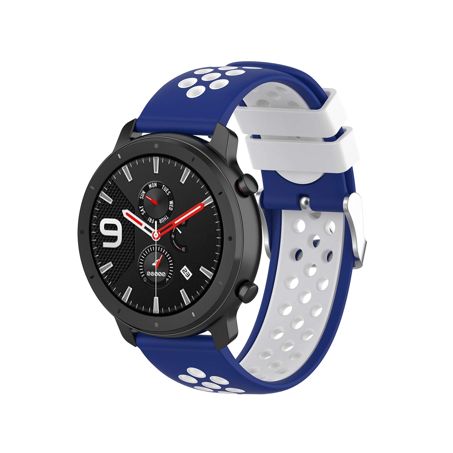 Angersi Strap Compatible with AMAZFIT GTR 47mm Strap,Soft Silicone Sport Replacement Watch Strap Band Fitness Strap Bracelet Wristband compatible with AMAZFIT GTR 47mm/ pace/stratos