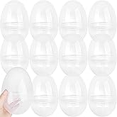 Swakuta 12 Pack 6 Inch Large Clear Plastic Easter Eggs Jumbo Transparent Fillable Eggs for Easter Hunt Party Toys Decorations
