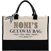 Noni's Getaway Bag, Canvas Tote Bag for Gifting, Cotton Canvas Tote Bag for Women, Utility Tote Shopping Bag Grocery Bags Gift for Noni, Noni Canvas Beach Bag, Novelty Birthday Gift for Noni
