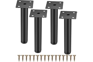 Fulushouxi 4 Pcs Furniture Legs, Metal Cabinet Legs, 7 inches/18 cm Adjustable Furniture Support Feet for Kitchen Shelves Sofa Table Chair Desk Cupboard Furniture Adjustable Legs Feet Foot