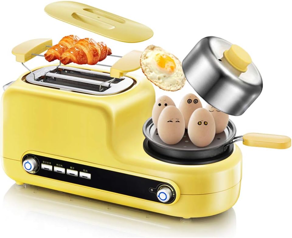 2 Pieces 2 in 1 Multi-Function Stainless Steel Toaster, Detachable Chassis, Multi-Level Temperature Adjustment, Automatic Power Off, Used in The Kitchen