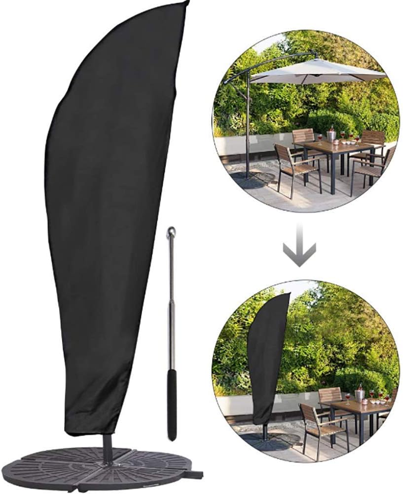 Waterproof Parasol Patio Umbrella Covers With Zipper And Telescopic Rod For 7ft To 11 Ft Outdoor Umbrellas Black 420d Oxford Fabric Amazon Ca Home Kitchen