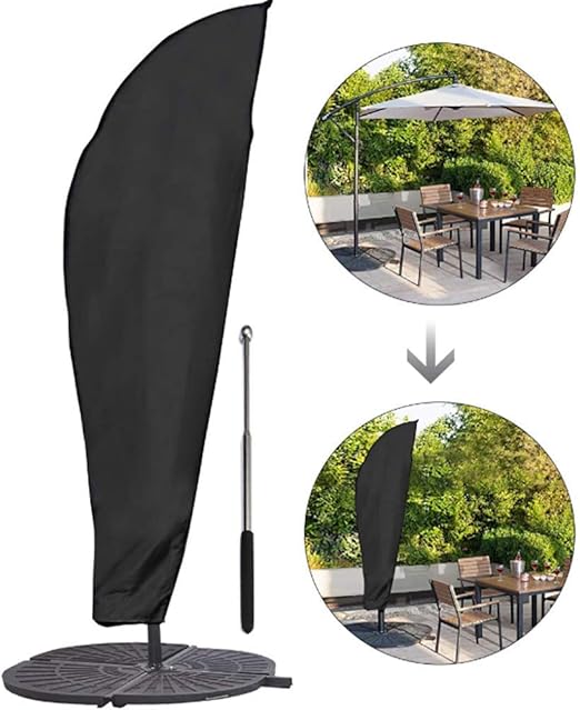 Waterproof Parasol Patio Umbrella Covers With Zipper And Telescopic Rod For 7ft To 11 Ft Outdoor Umbrellas Black 420d Oxford Fabric Amazon Ca Home Kitchen