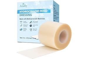 Hydrocolloid Roll Bandages for Wound Care: 2in*5ft Large Waterproof Hydrocolloid Patch Tape, Cut-to-Size, Flexible & Ultra Ab