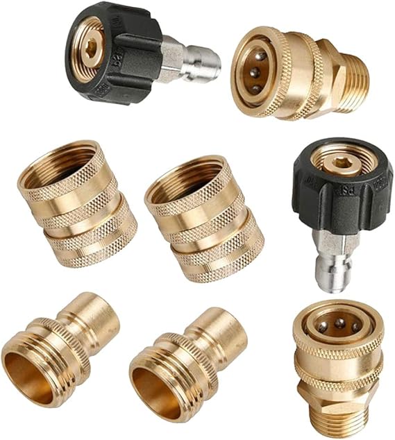 Fenteer 8pcs Pressure Washer Hose Connector M22 14mm Swivel to 3/8'' Quick Connect Replacement Fenteer 8pcs Pressure Washer Hose Connector M22 14mm Swivel to 3/8'' Quick Connect Replacement