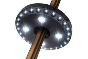 HFLYJPYW Patio Umbrella Light 3 Brightness Modes Cordless 28 LED Lights-4 x AA Battery Operated,Umbrella Pole Light for Patio Umbrellas,Camping Tents or Indoor Use (Cool White)