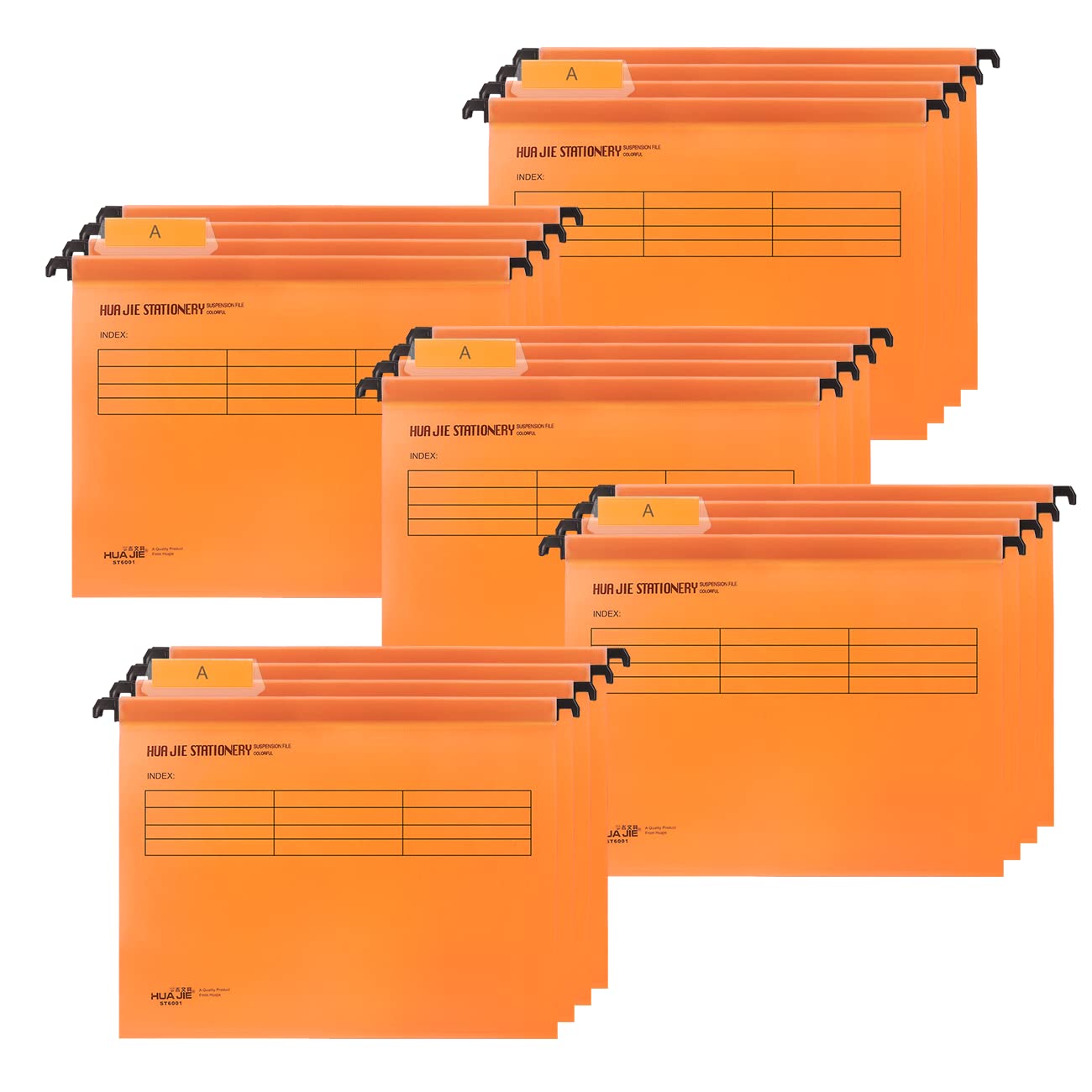 20PCS A4 Suspension Files, Polypropylene Filing Cabinet Suspension Files with Tabs and Card Inserts for Office Organization Home Work(Orange)