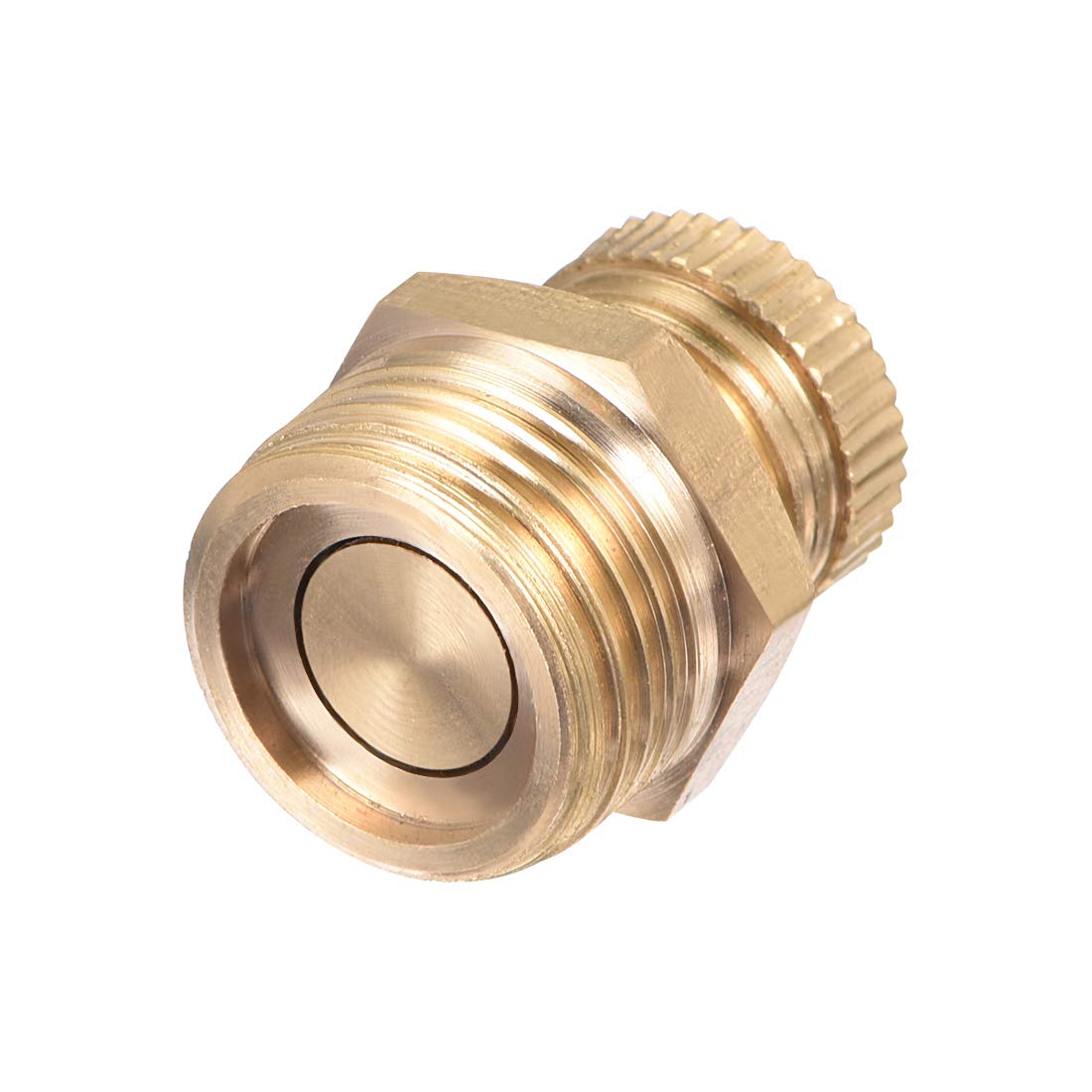 sourcing map Air Compressor G3/8 Male Thread Water Drain Valve Brass Tone 2pcs