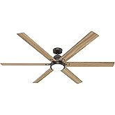 Hunter 72 inch WiFi Gravity Noble Bronze Ceiling Fan with LED Light Kit and Handheld Remote
