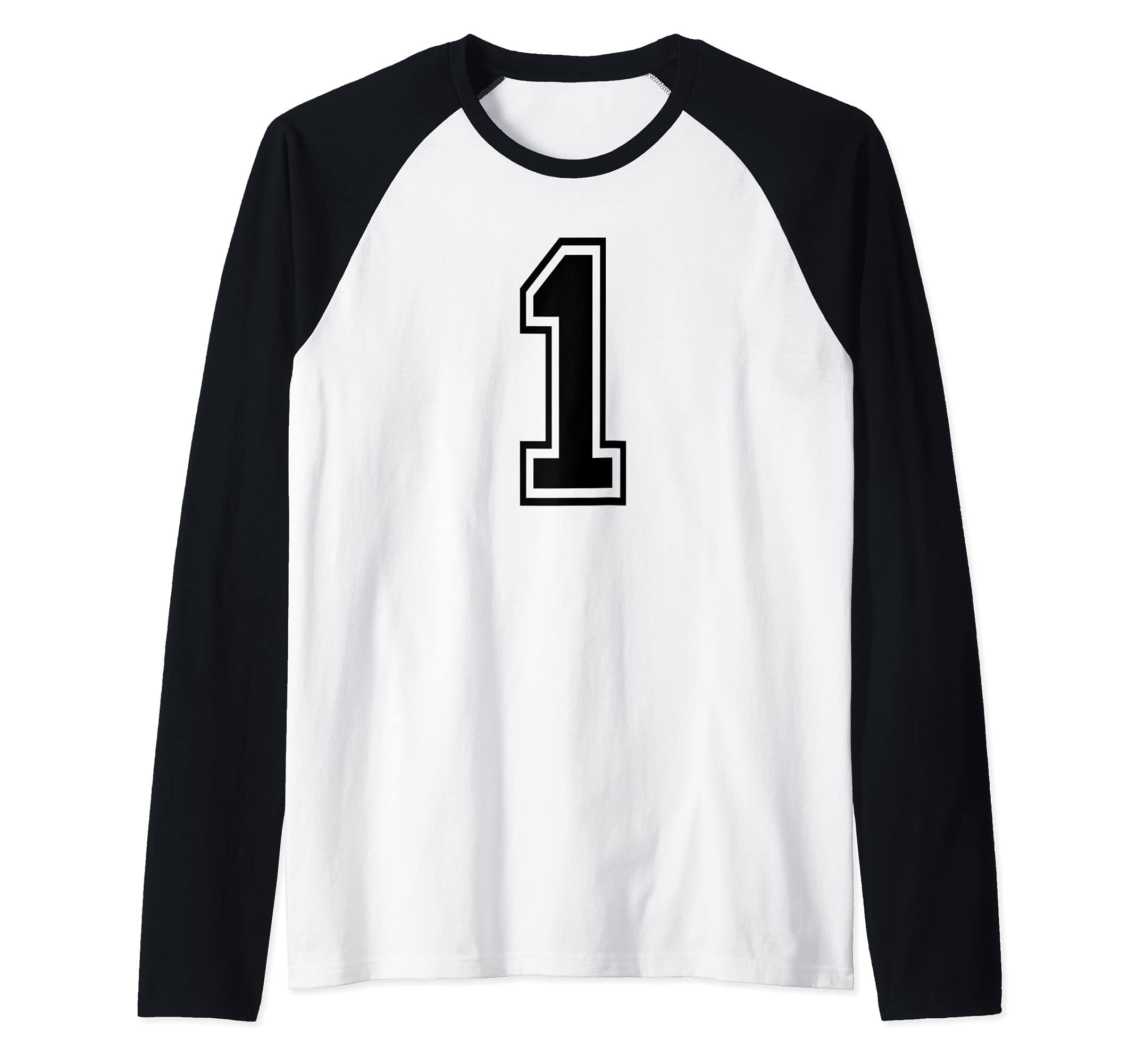 Number 1 Sports Jersey Player Uniform Number 1st Place Raglan Baseball Tee