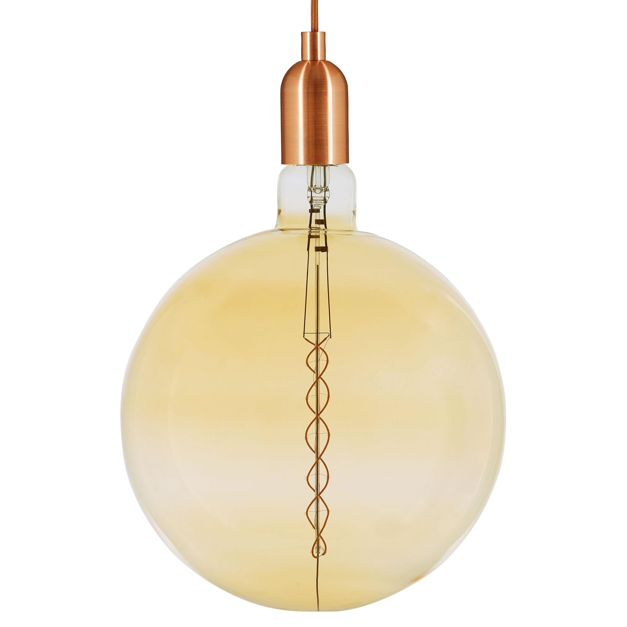 Girard Sudron 716700-LED 380mm Globe G380 LED Twisted Filament Lightbulb Lamp, E27 (ES Edison Screw Cap), Amber, Very Warm White, 400 Lumens, Dimmable, 8 W