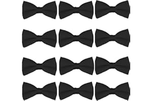 FOMANN Boys Wedding Bow Tie 12 Pack Children Bowties Kids Tuxedo Solid Ties