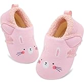 JOINFREE Toddler Slippers Boys Girls Adjustable House Shoes Barefoot Sock Shoes with Rubber Sole Baby Comfort Warm Indoor Outdoor Walking Shoe
