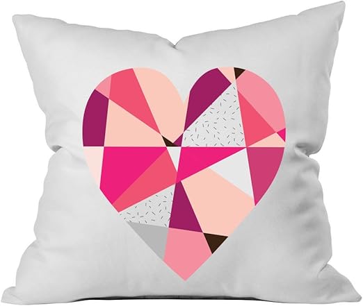 Amazon Com Oh Susannah Geometric Heart Pillow 18x18 Inch Throw