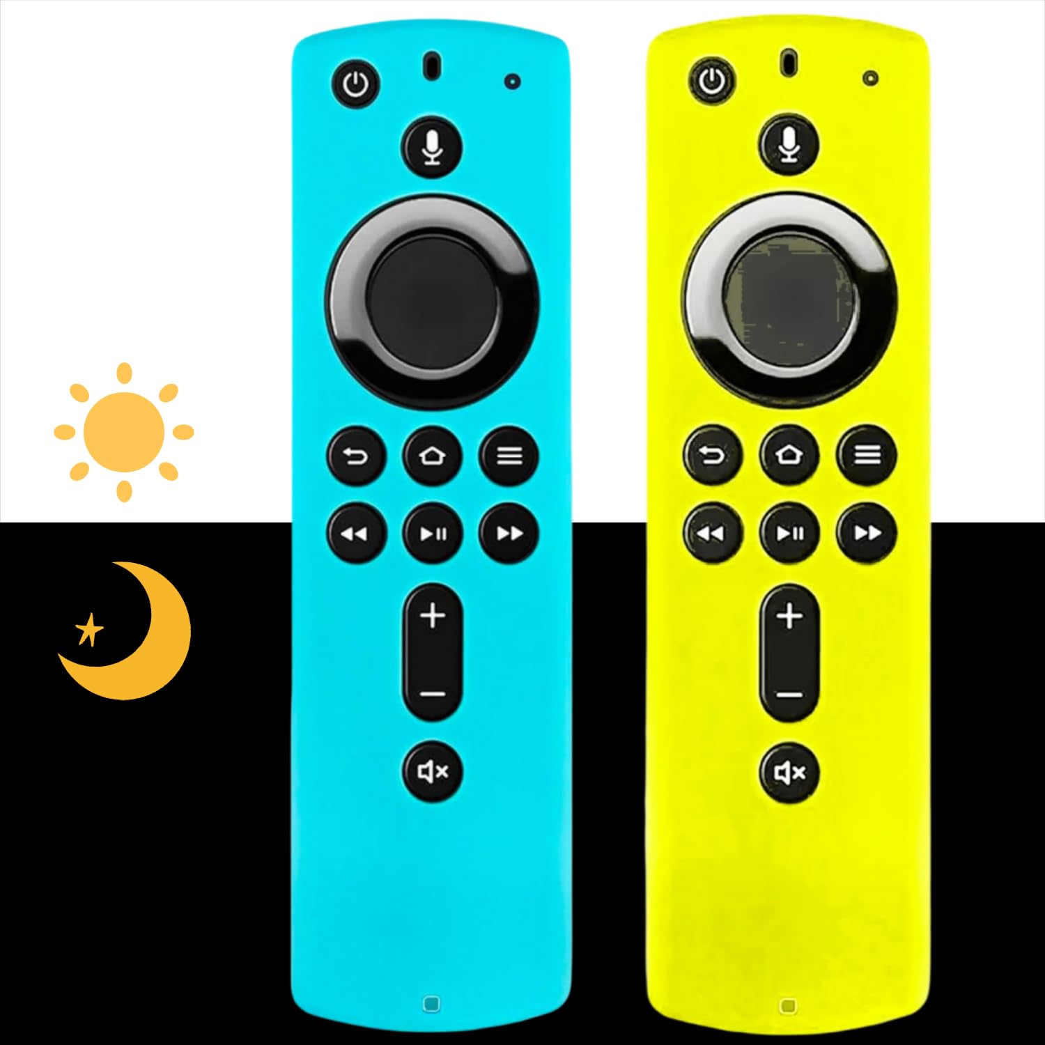 (2 Pack) Remote Case/Cover, Protective Silicone Holder Lightweight [Anti Slip] ShockProof for 3rd Gen Glow in The Dark Glow in The Dark(Glow Green & Glow Blue)