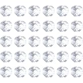 PATIKIL K9 Crystal Octagon Beads 2 Holes Pendants, 60 Pack 10mm Chandelier Prisms Parts Ornaments Hanging Beads for DIY Arts Crafts Decoration, Clear