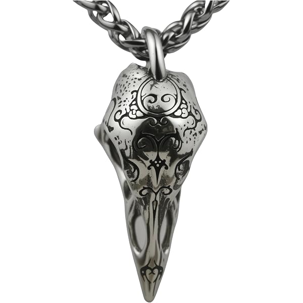 Dreuyet Raven Skull Necklace - Viking Gothic Stainless Steel Jewelry For Men & Women - View #3