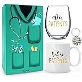 NICKANE Before, After Patients Set | 11oz Coffee Mug, 15oz Wine Glass | Nurse Graduation Gift Ideas | Thank You and Appreciation For Nurses, Doctors, Dentists, Hygienists, Physician