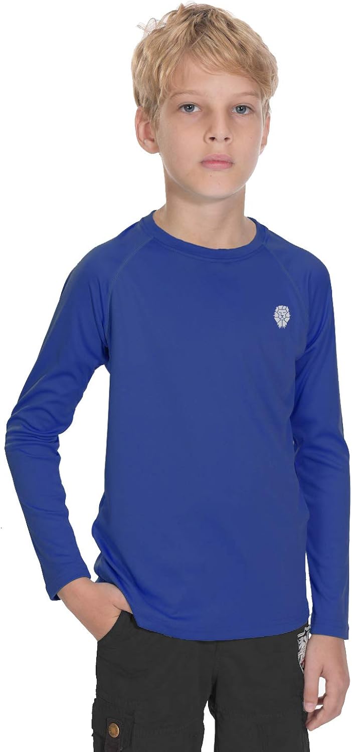 Sun Shirts for Youth Boys Rashguard - Long/Short Sleeve Lightweight Shirt SPF 50+: Clothing