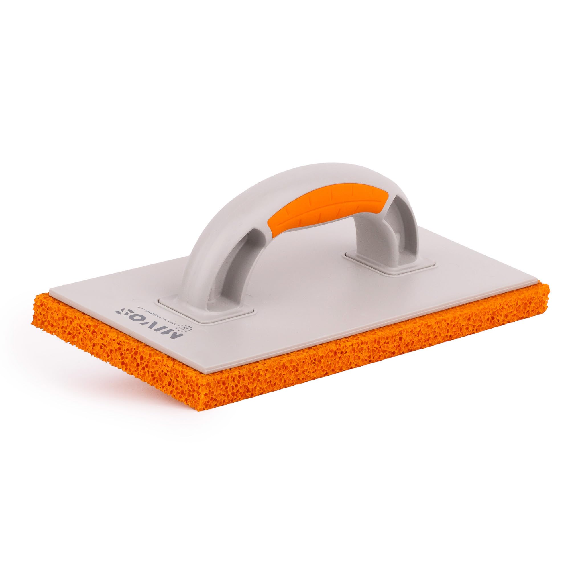 Mivos Plastic Grating Board with 18 mm Sponge Rubber Coating for Surface Plaster - Professional Stucco Board 280 x 140 mm - Cleaning Board with Two-Component Handle - Sponge Board for Plaster - Made