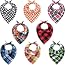 Emlimny Plaid Dog Bandana 4 Pack Cotton Triangle Bibs For Small