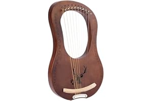 Lyre Harp 10 String Lyre Harp Pattern Mahogany Adults Performance Beginners Instruments (Color : 05)