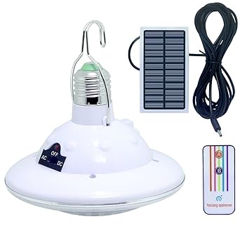 LISOPO Solarlampe 22 LED Solar Glühbirne mit Haken und Fernbedienung Für Outdoor Camping Lampe Zelt Lampe Wandern