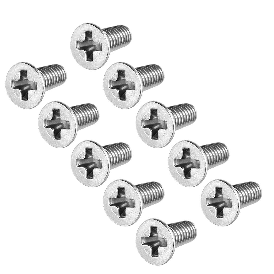 sourcing map M3x8mm Flat Head Machine Screws, Phillips Cross Screw, 304 Stainless Steel, Fasteners Bolts 50Pcs