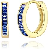 GLOQUAT 14K Gold Huggie Earrings for Women Silver Huggie Hoop Earrings Cubic Zirconia Huggie Earrings Stud Earrings Lightweight Dainty Hypoallergenic Earrings Jewelry Gifts