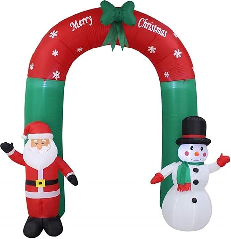 Christmas Inflatable Arch Door Height 2.4m with Santa Claus Snowman