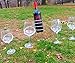 The Wine Savant Tall Picnic Sticks Wine Glass and Bottle Stakes, 5 Piece Set, Perfect for Blanket or Low Seating (Stainless Steel)