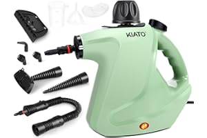 Kiato Handheld Steam Cleaner, 10 in 1 Steamer for Cleaning, Upholstery Steam Cleaner for Surface Cleaning Home, Sofa, Bathroom, Car, Office, Green