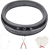 5304505004 Washer Door Seal Gasket Kit fit for Electrolux and Frigidaire | 5304505004 with Retaining Clamp, Spring Clamp, and Gloves, Fits EFLS617STT0, EFLS627UTT1, EFLS517SIW0, 5304505239, 5304516744