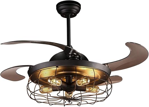 Amazon Com Reiga 44 Inch Black Retractable Blade Vintage Caged