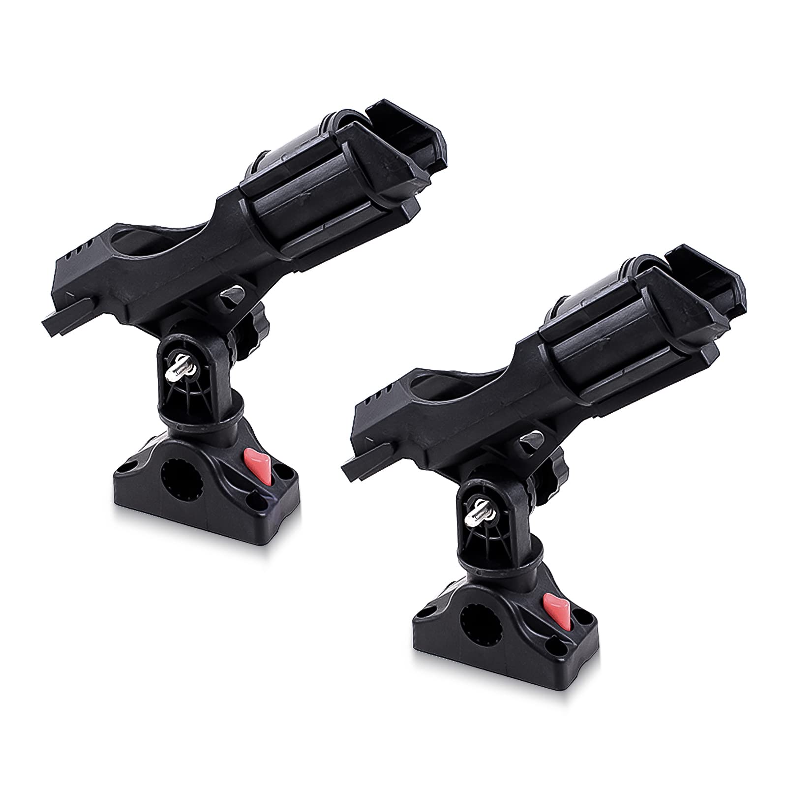 byhsports 2 Pack Fishing Boat Rods Holder with Mount Bracket, Fishing Pole Rod Racks Kit 360 Degree Adjustable, for Boat, Kayaks