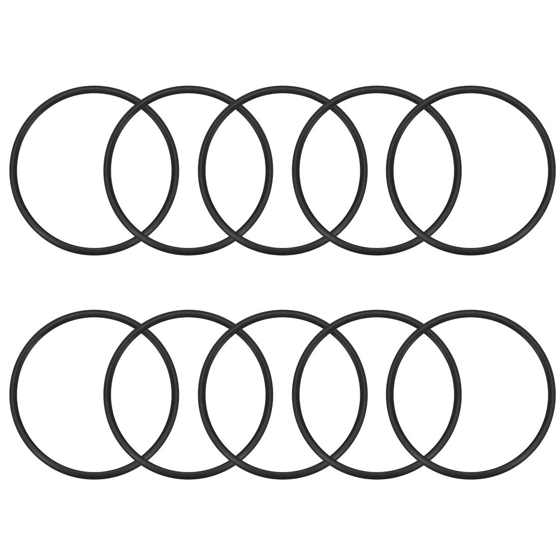 sourcing map Nitrile Rubber O-Rings 54mm OD 48.7mm ID 2.65mm Width, Metric Sealing Gasket for Automotive Machine Plumbing, Pack of 10