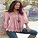 Sunfei Autumn Women Lace Crochet Long Sleeve Shirt Casual Blouse Tops (L, Pink)